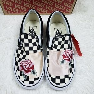 vans checkerboard with flowers